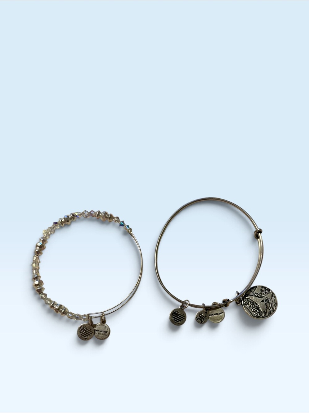 Alex and Ani Charm Bangle Bracelet Set with Beaded Accent Women Jewelry